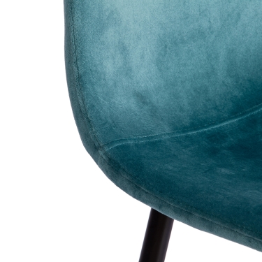 Стул Tetchair BREEZE mod. 4724 вельвет/металл, 44 х 53 х 87 см, Light pale green темно-бирюзовый HLR60 / черный