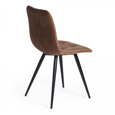 Стул Tetchair CHILLY mod. 7095-1 ткань/металл, 45x53х88 см, высота до сиденья 50 см, коричневый barkhat 12/черный