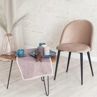Стул Tetchair MONRO mod. 710 ткань/металл, 56х51х80 см, высота до сиденья 47 см, бежевый barkhat 5/черный