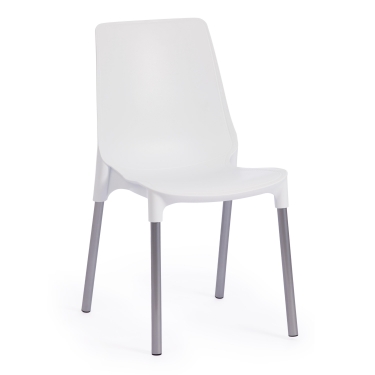 Стул Tetchair GENIUS mod 75 металл/пластик, 46x56x84cм, белый/ножки хром