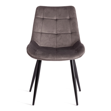 Стул Tetchair ABRUZZO mod. 8060 металл/вельвет, 52 х 63 х 85 см, светло-серый HLR 24/черный