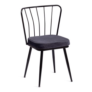Стул Tetchair YANIS mod. 182 металл/вельвет, 42.5 х 50.5 х 82.5 см, black черный BF-16