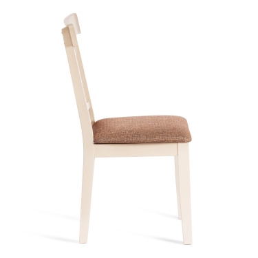 Стул Tetchair Гольфи 2/ Golfi 2 дерево гевея, 455194, ivory white, ткань кор.-зол. 1505-9