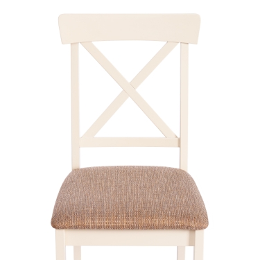 Стул Tetchair Гольфи 2/ Golfi 2 дерево гевея, 455194, ivory white, ткань кор.-зол. 1505-9