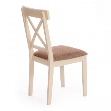 Стул Tetchair Гольфи 2/ Golfi 2 дерево гевея, 455194, ivory white, ткань кор.-зол. 1505-9