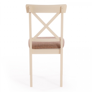Стул Tetchair Гольфи 2/ Golfi 2 дерево гевея, 455194, ivory white, ткань кор.-зол. 1505-9