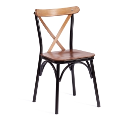 Стул Tetchair CROSSY mod. 251 металл/фанера, 42 х 49 х 84 см, walnut орех/черный
