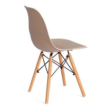 Стул Tetchair CINDY EAMES mod. 1801 дерево бук/металл/сиденье пластик, 45x51x82 см, Beige Бежевый