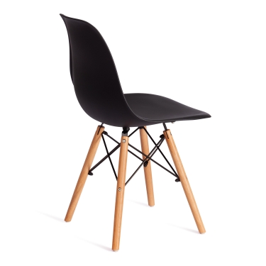 Стул Tetchair CINDY EAMES mod. 1801 дерево бук/металл/сиденье пластик, 45x51x82 см, Black черный