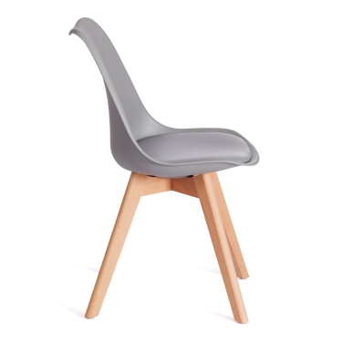 Стул Tetchair TULIP mod. 73-1 дерево/пластик/экокожа, 47,5x55x80 см, серый