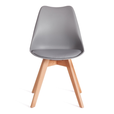 Стул Tetchair TULIP mod. 73-1 дерево/пластик/экокожа, 47,5x55x80 см, серый