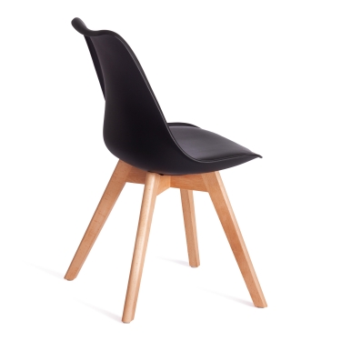Стул Tetchair TULIP mod. 73-1 дерево/пластик/экокожа, 47,5x55x80 см, черный