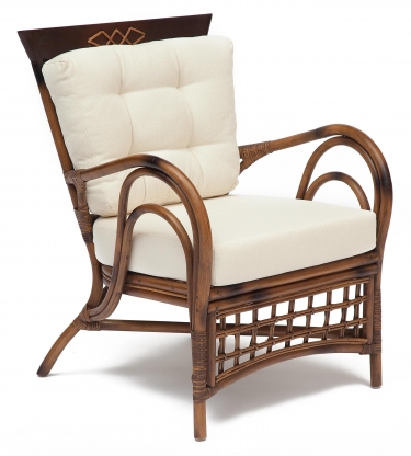 Кресло Tetchair Secret De Maison BASON c подушкой 726588 см, натуральный серый/natural grey, подушка ткань цветы