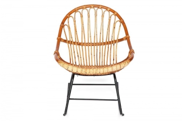 Кресло-качалка Tetchair Secret De Maison Petunia mod. 01 5088 RC SP KD/1-1 натуральный ротанг/металл, 80х61х80см, светлый мед/черный