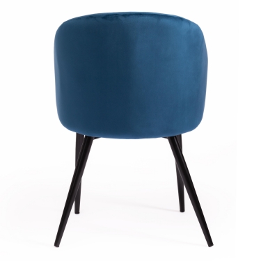 Кресло Tetchair LA FONTAIN mod. 004 вельвет/металл, 60 х 57 х 84 см , синий HLR 63/черный