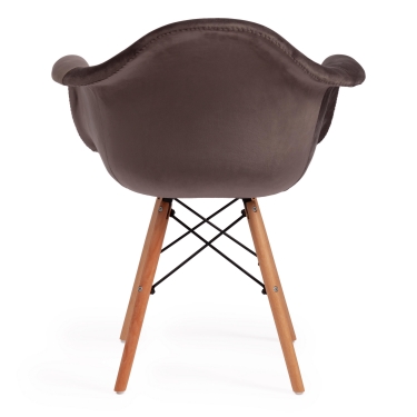 Кресло Tetchair CINDY SOFT EAMES mod. 101 дерево бук/металл/мягкое сиденье/ткань, 61 х 60 х 80 см , серый HLR 24/натуральный