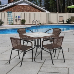 Комплект мебели Афина-мебель Асоль-3 TLH-037AR3/070SR-70х70 R-05 Cappuccino 4Pcs