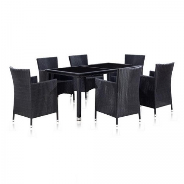 Комплект плетеной мебели Афина-мебель T246A/Y189D Black 6Pcs