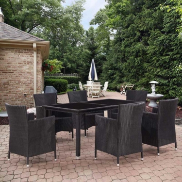 Комплект плетеной мебели Афина-мебель T246A/Y189D Black 6Pcs