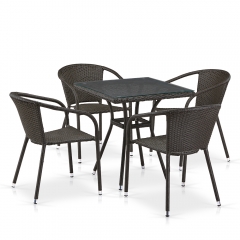 Комплект плетеной мебели Афина-мебель T282BNT/Y137C-W53 Brown 4Pcs
