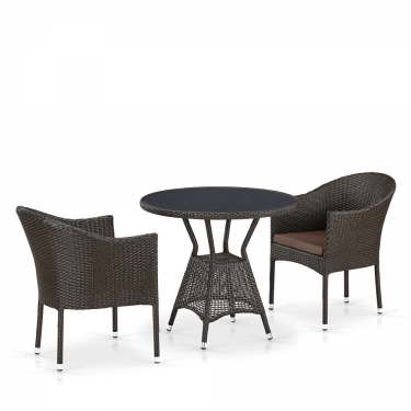Комплект плетеной мебели Афина-мебель T707ANS/Y350-W53 2Pcs Brown