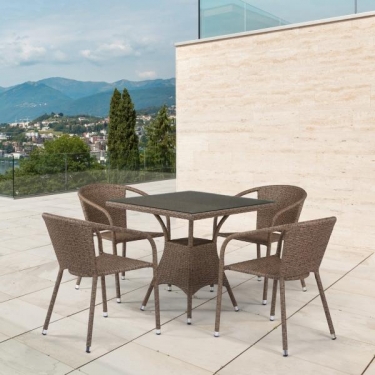 Комплект мебели из иск. ротанга Афина-мебель T197BT/Y137C-W56 Light brown 4Pcs