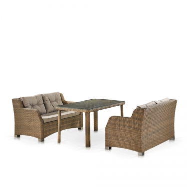 Комплект плетеной мебели Афина-мебель T51B/S51B-W65 Light brown