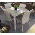 Комплект плетеной мебели Афина-мебель T257C/Y380C-W85-90x90 4Pcs Latte
