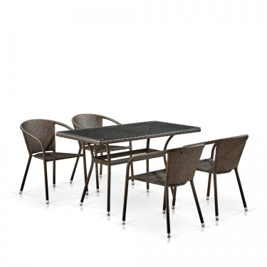 Комплект плетеной мебели Афина-мебель T286A/Y137C-W53 Brown 4Pcs