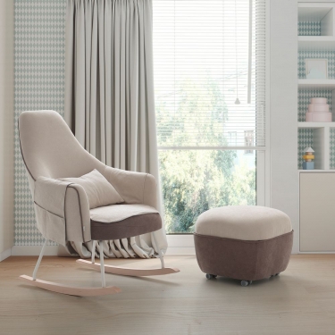 Кресло-качалка Micuna Micuna Микуна Wing/Moom white текстиль light grey/dark grey