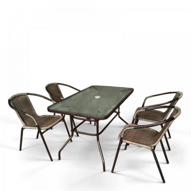 Комплект мебели Афина-мебель Николь-3B CDC01/CDT016-120х70 Brown 4Pcs