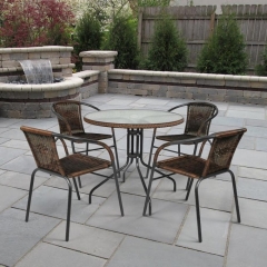 Комплект плетеной мебели Афина-мебель Николь-1B CDC01/080RR-D80 Brown 4Pcs