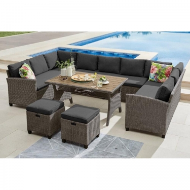 Комплект плетеной мебели Афина-мебель AFM-370A Dark Grey