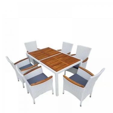 Комплект плетеной мебели мебели Афина-мебель AFM-460A 150x90 6Pcs White