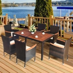 Комплект плетеной мебели Афина-мебель AFM-460B 150x90 6Pcs Brown