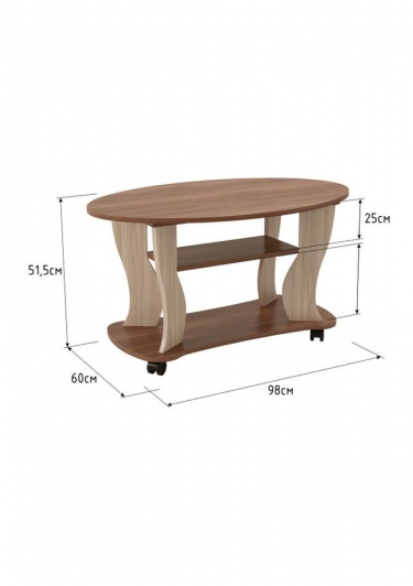 Стол журнальный Олмеко Сатурн-М05 Ясень шимо темный Ясень шимо светлый