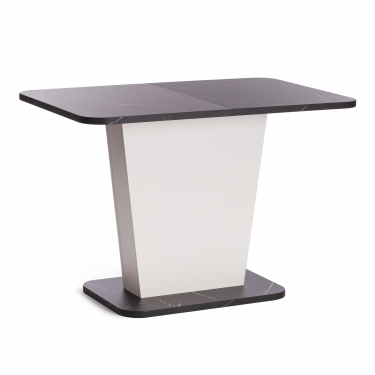 Стол обеденный Tetchair GENT ЛДСП, 110-145x68,6x75,5 см, Мрамор Блэк Роял/Белый