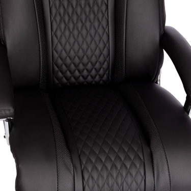 Кресло офисное Tetchair Trust max кож/зам, черный/черный стеганный/черный, 36-6/36-6/36-6/06