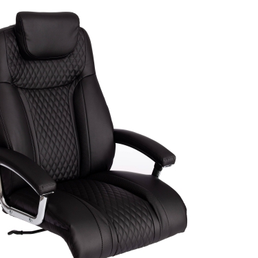Кресло офисное Tetchair Trust max кож/зам, черный/черный стеганный/черный, 36-6/36-6/36-6/06