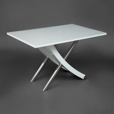 Стол Tetchair ARNO mod.EDT-H016 мдф high gloss, закаленное стекло, металл, 120х80х75см, Белый White