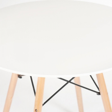Стол Tetchair CINDY NEXT mod. 70-80 MDF металл/мдф/бук, D80х75см, белый/натуральный