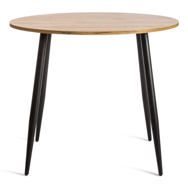 Стол Tetchair URANUS ЛДСП/металл, 90x90x77 см, Дуб вотан/Черный