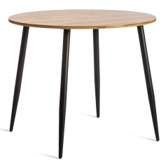 Стол Tetchair URANUS ЛДСП/металл, 90x90x77 см, Дуб вотан/Черный