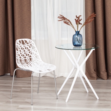 Стол Tetchair PARNAVAZ mod. 29 пластик/стекло, 60 x 60 x 70,5 см, White белый 11954