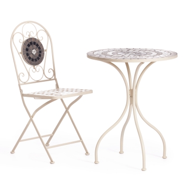 Стол Tetchair Secret de Maison ROMEO mod. PL08-7451RV металл, 6072см, белый/плитка калейдоскоп