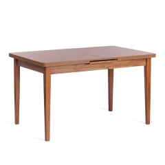 Стол обеденный Tetchair AISHA mod. 1151 ЛДСП+меламин/дерево граб, 130+35 х 80 х 75 см, walnut орех