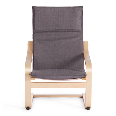 Кресло Tetchair BIENSDORF mod. 08 дерево, серый хлопок , 67 x 86 x 95см, Grey Cерый А 13/ натуральный