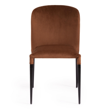 Стул Tetchair ALVOR mod. 715 ткань/металл, 48х65х86 см, высота до сиденья 51 см, коралловый barkhat 15 /черный