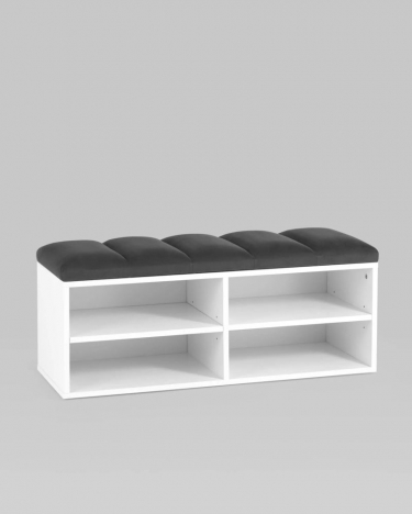 Обувница Stool Group Хольст 2 белая велюр Темно-серый