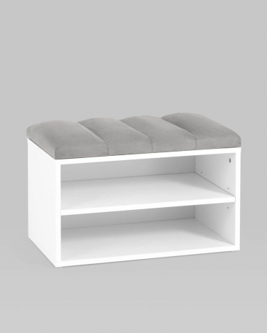 Обувница Stool Group Хольст белая велюр Серый